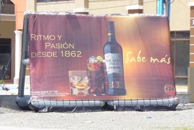 Bacardi portable inflatable billboard sign, roadside